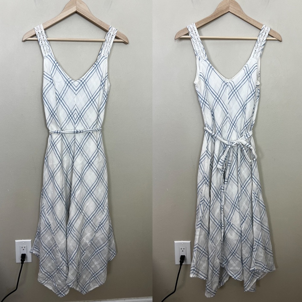 Lauren Conrad Plaid Tie-Back Midi Dress — Size Small